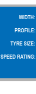 Enter your tyre size